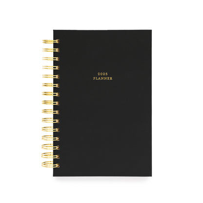 Black 2025 Small Spiral Planner