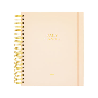 2025 Pale Pink Daily Spiral Planner