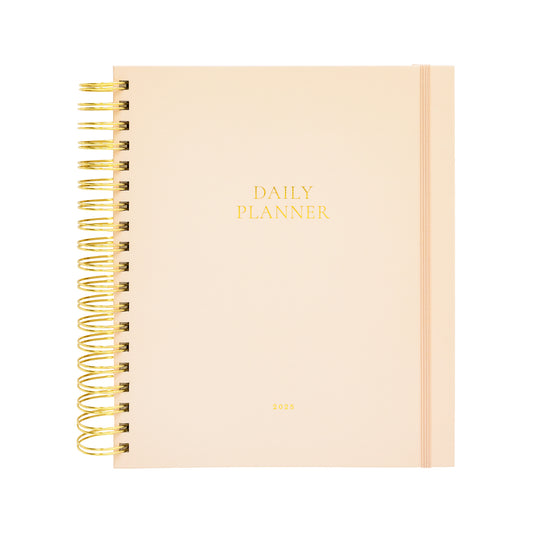 2025 Pale Pink Daily Spiral Planner