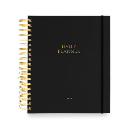 2025 Black Daily Spiral Planner