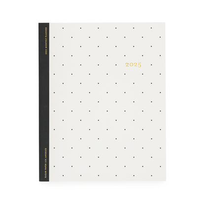 2025 Black Swiss Dot Monthly Planner