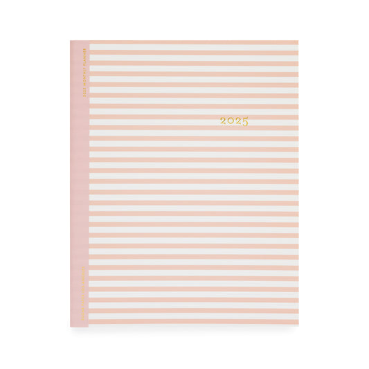 2025 Rose Stripe Monthly Planner