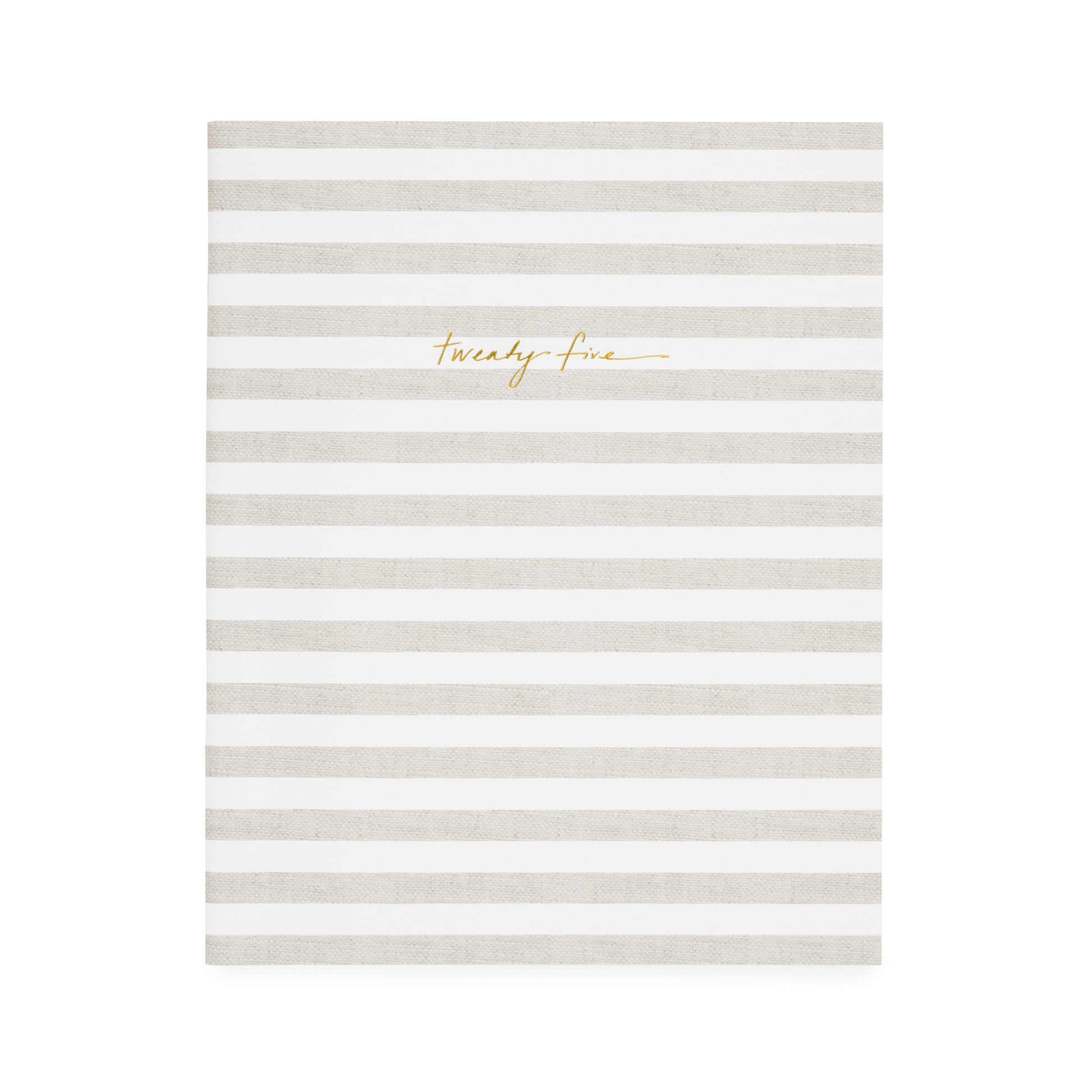 flax and white striped 2025 monthly planner