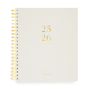 grey stripe spiral 25/26 academic planner cover