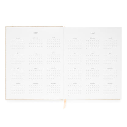 Interior of desk agenda with 2026 + 2027 month overview