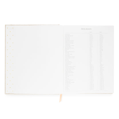 Interior of desk agenda with 2026 + 2027 holiday list