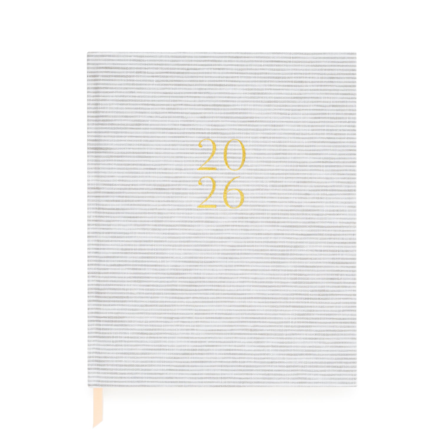 Grey stripe fabric planner with 2026 stamped in foil on cover}