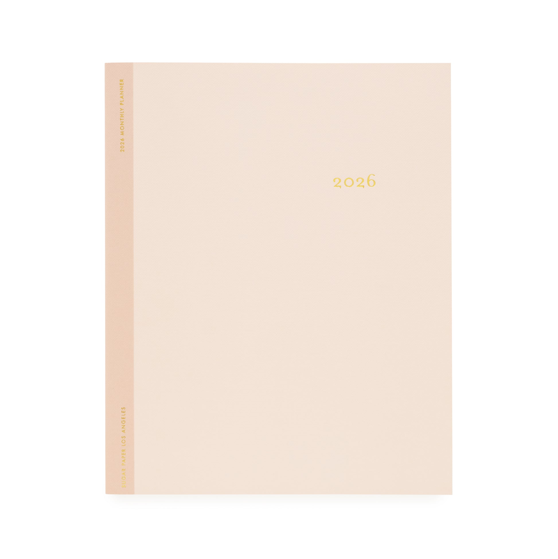 Two two blush pink planner with 2026 in gold foil on the cover