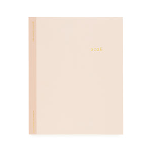 Two two blush pink planner with 2026 in gold foil on the cover