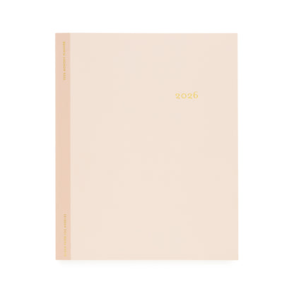 Two two blush pink planner with 2026 in gold foil on the cover