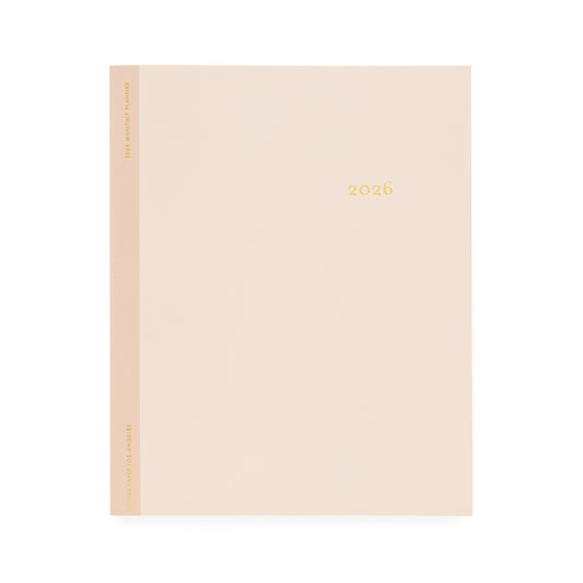 Two two blush pink planner with 2026 in gold foil on the cover