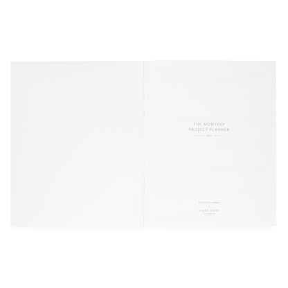 Monthly planner interior cover with 'The Monthly Project Planner 2026'