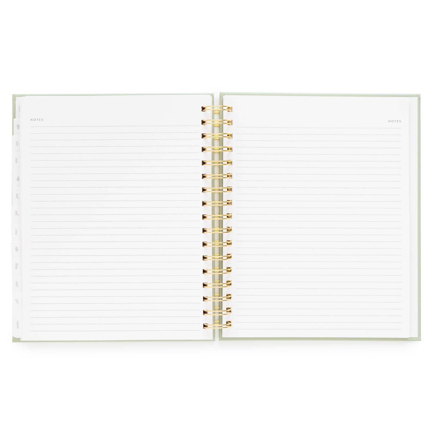 Open notes pages of academic spiral planner