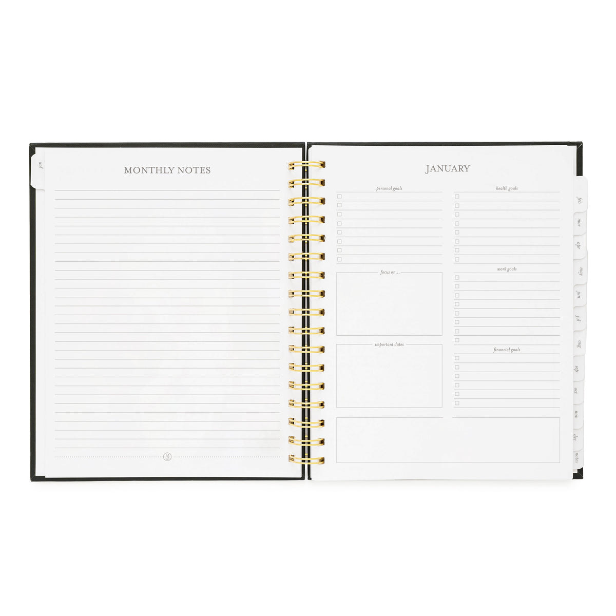 2024 signature spiral interior monthly notes and to do pages