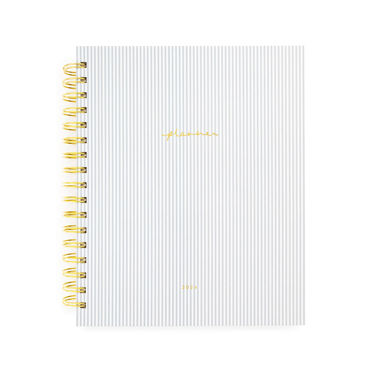 2024 grey pinstripe spiral planner cover