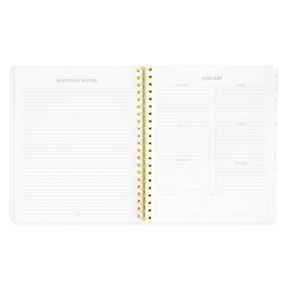 2024 large daily planner interior monthly notes and to do pages
