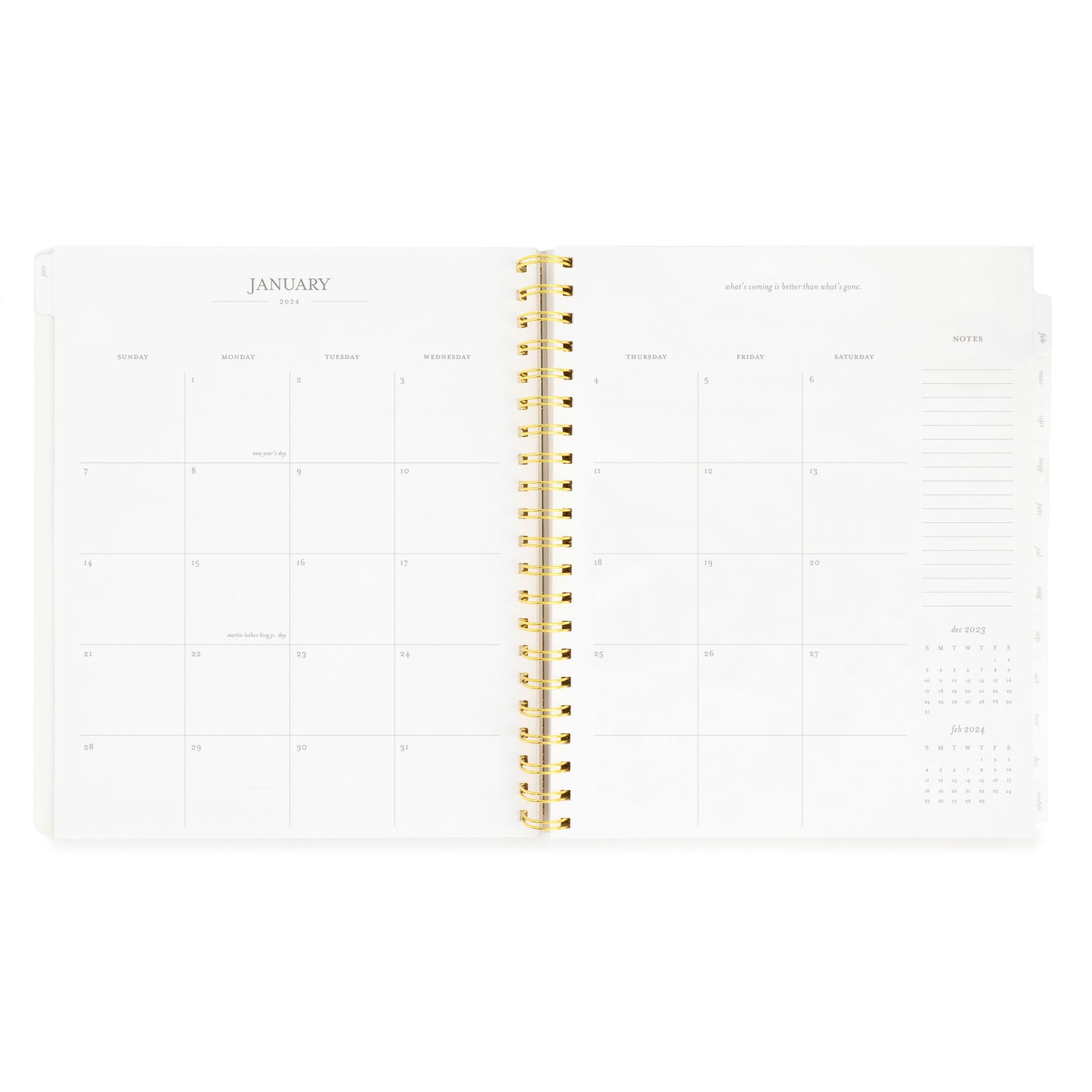 2024 large daily planner interior monthly grid