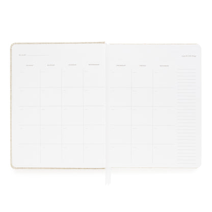 Monthly grid of undated planner