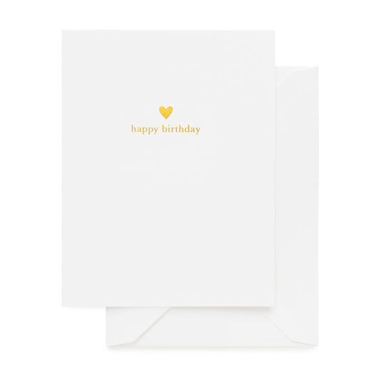 Gold foil printed heart happy birthday card