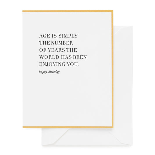 Black printed birthday card with gold border