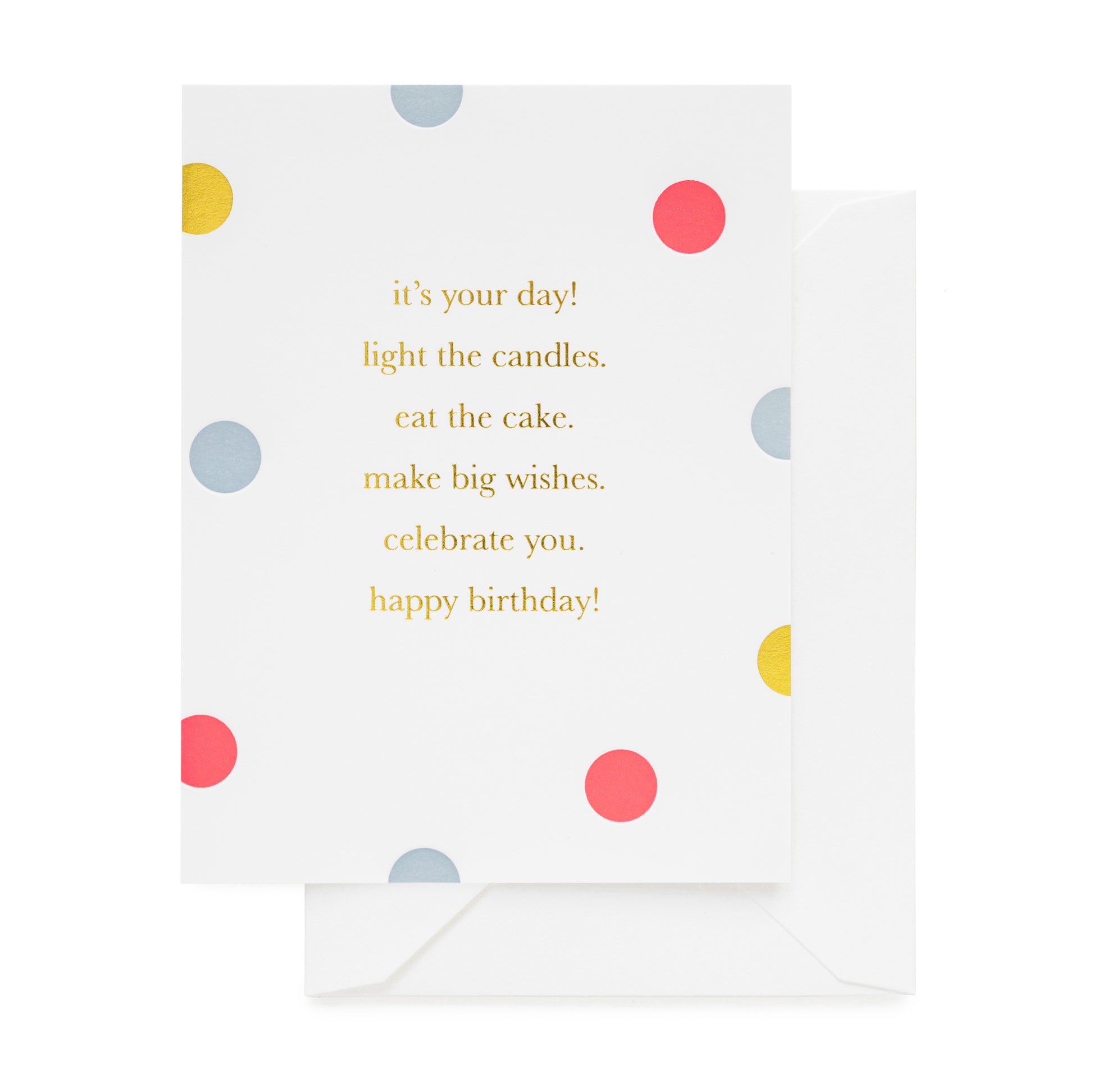 Pink blue and gold foil its your day birthday card