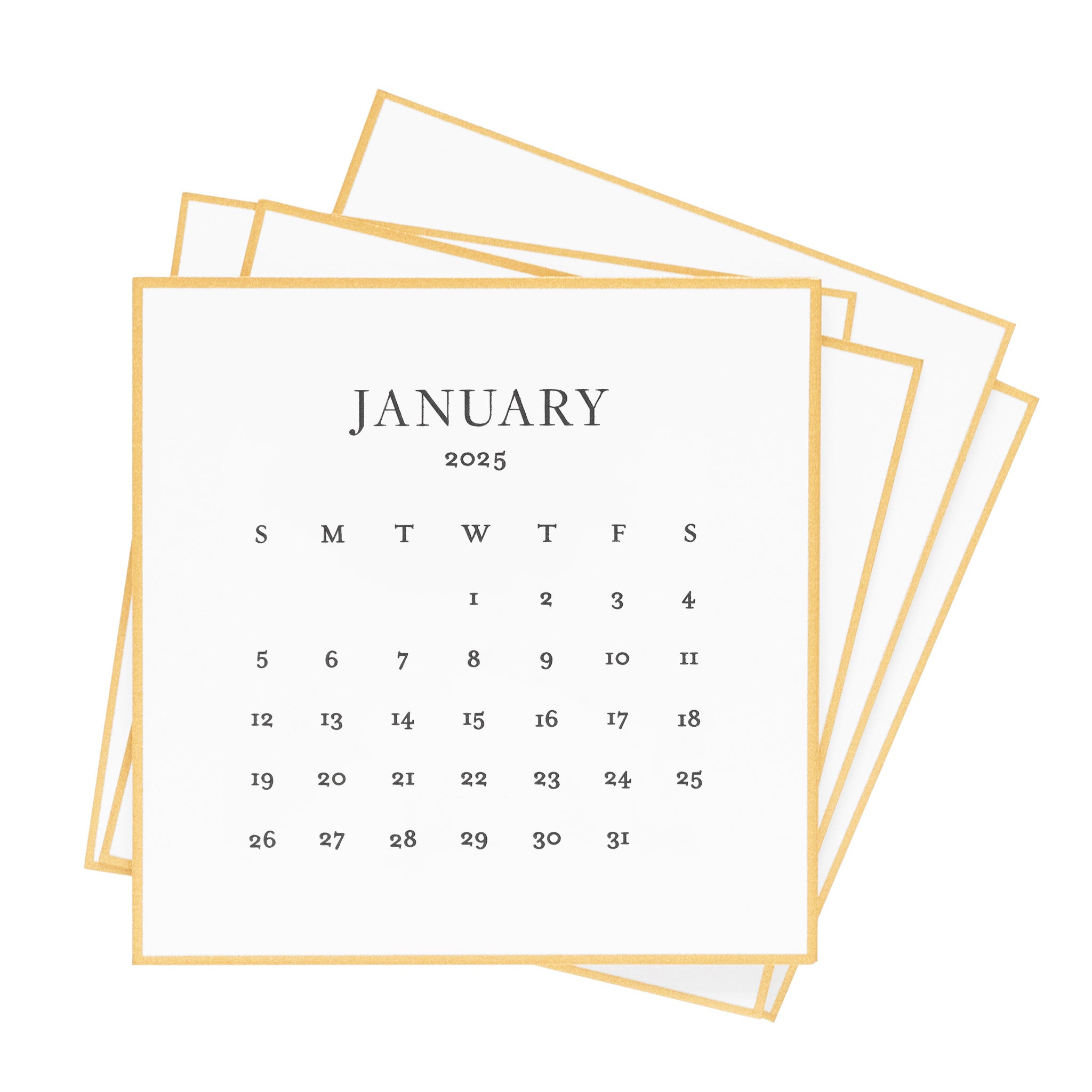 2025 Black Desk Calendar Refill Sugar Paper