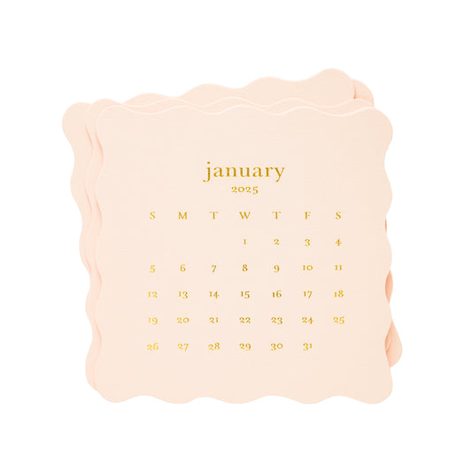 2025 Pink Scallop Desk Calendar Refill