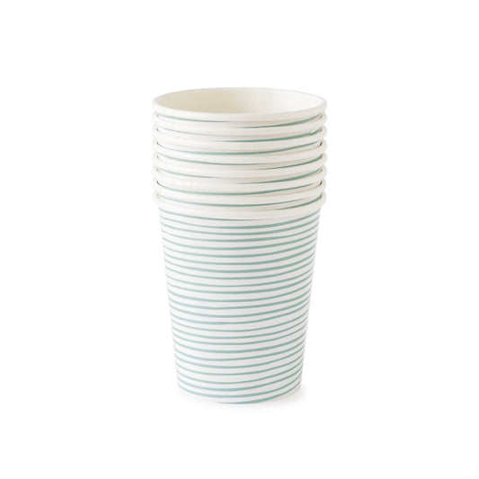 Blue and white stripe paper cup