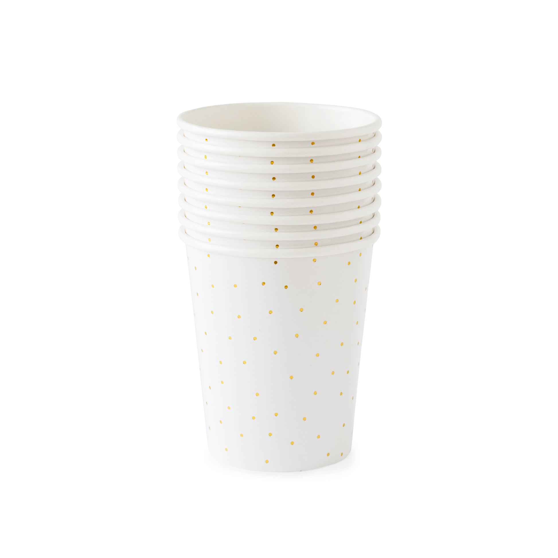 White and gold dot paper cups