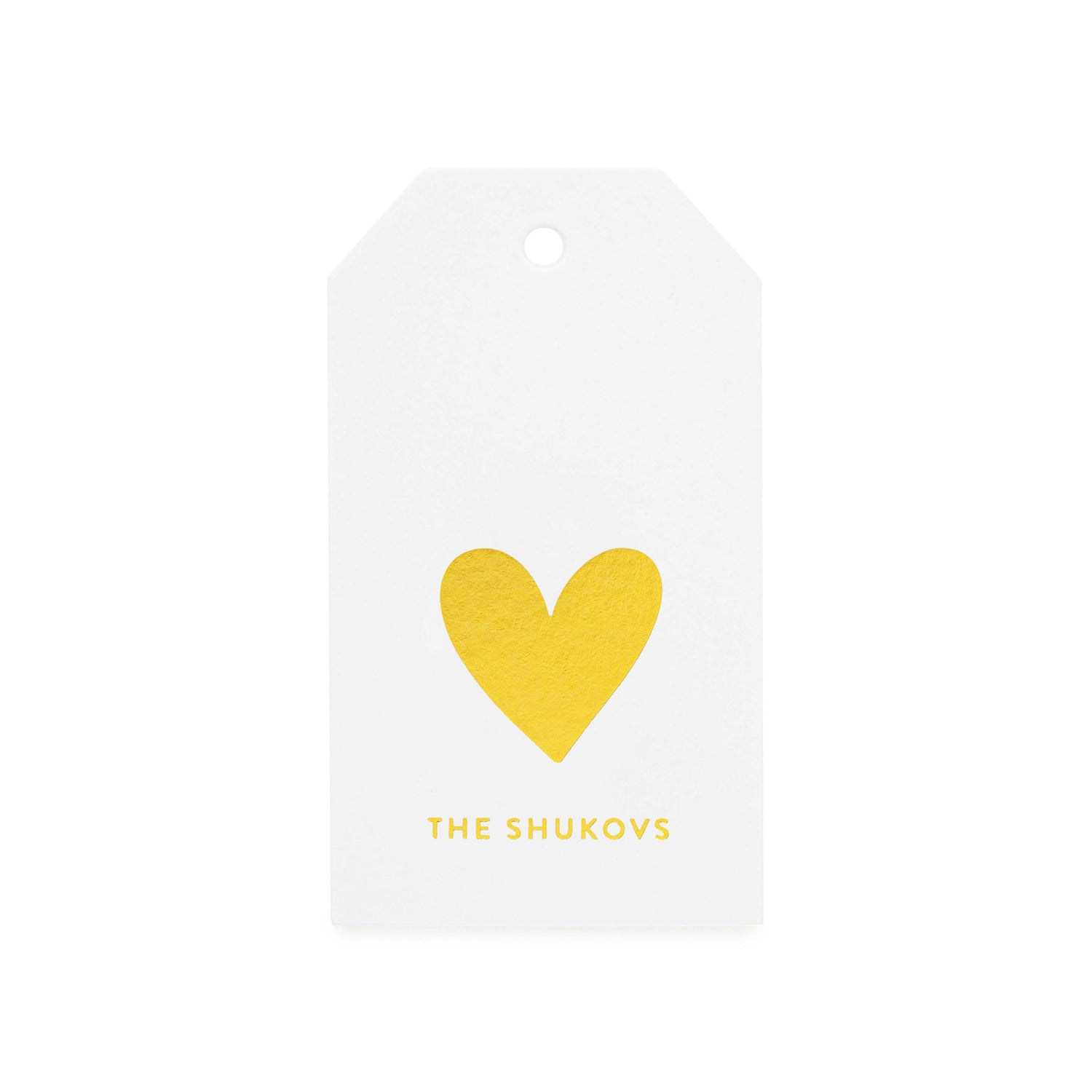 Custom Gift Tag Letterpress Printed in Gold Foil with Family Name}