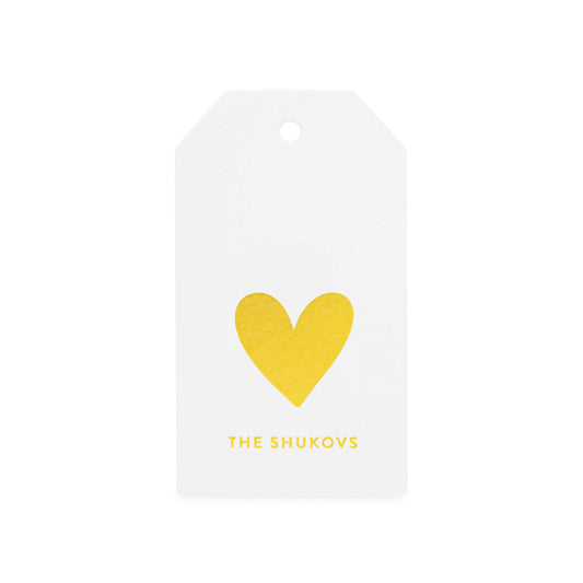 Gold Heart Custom Gift Tag