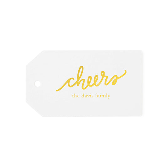 Custom Gift Tag Letterpress Printed in Gold Foil with Family Name