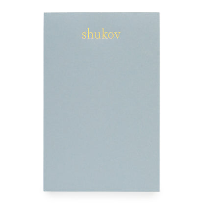 Slate Blue Custom Notepad with Gold Foil Name