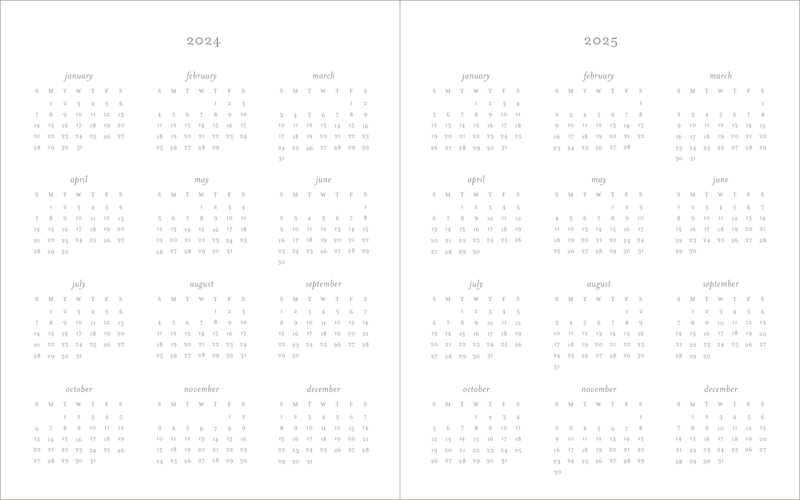 Interior of Desk Agenda with Two Year Grid