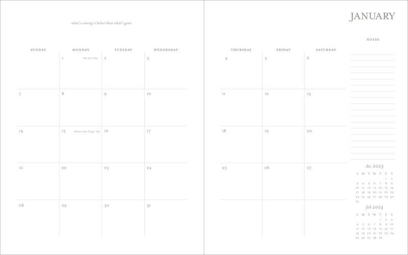 Monthly Grid Interior of Desk Agenda