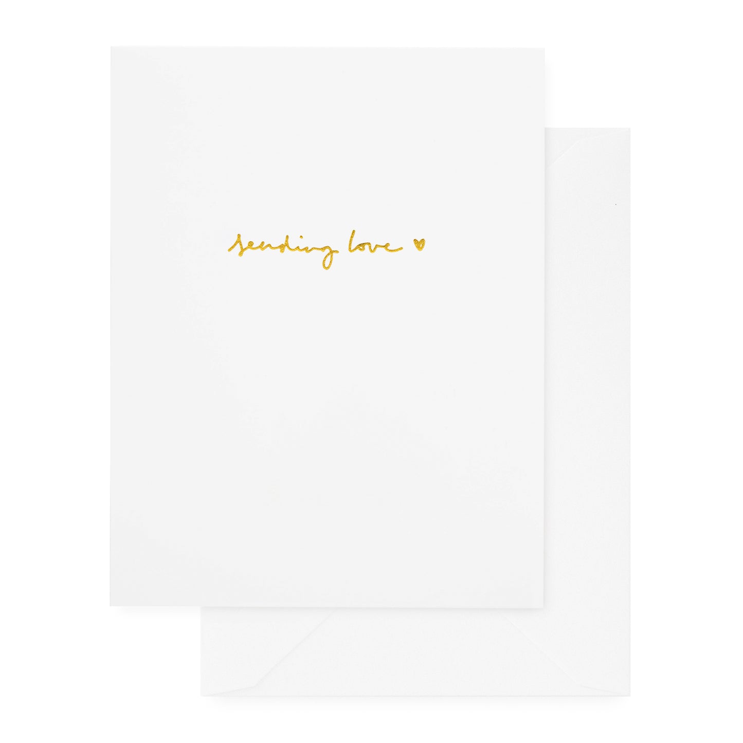 Gold foil sending love heart card