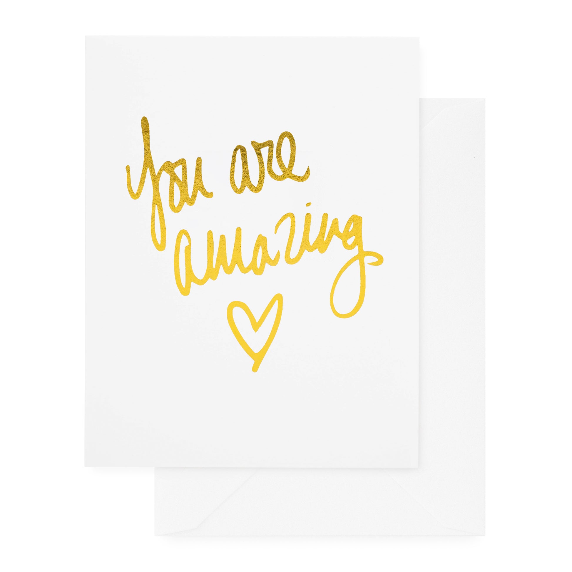 Gold foil you are amazing heart card