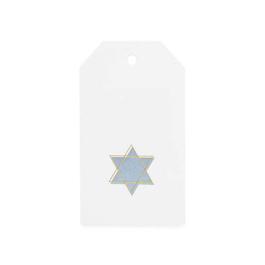 Blue and Gold Star of David Hanukkah Tag