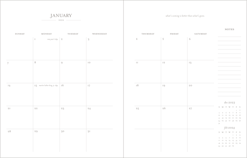 Monthly Overview Layout of Spiral Planner