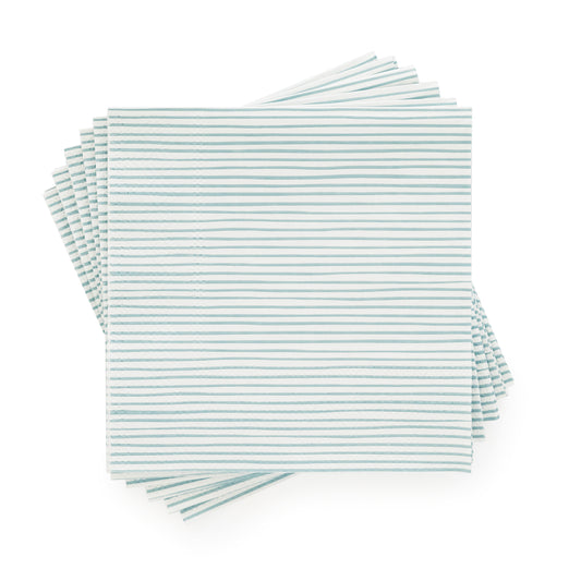 Blue and white stripe cocktail napkins