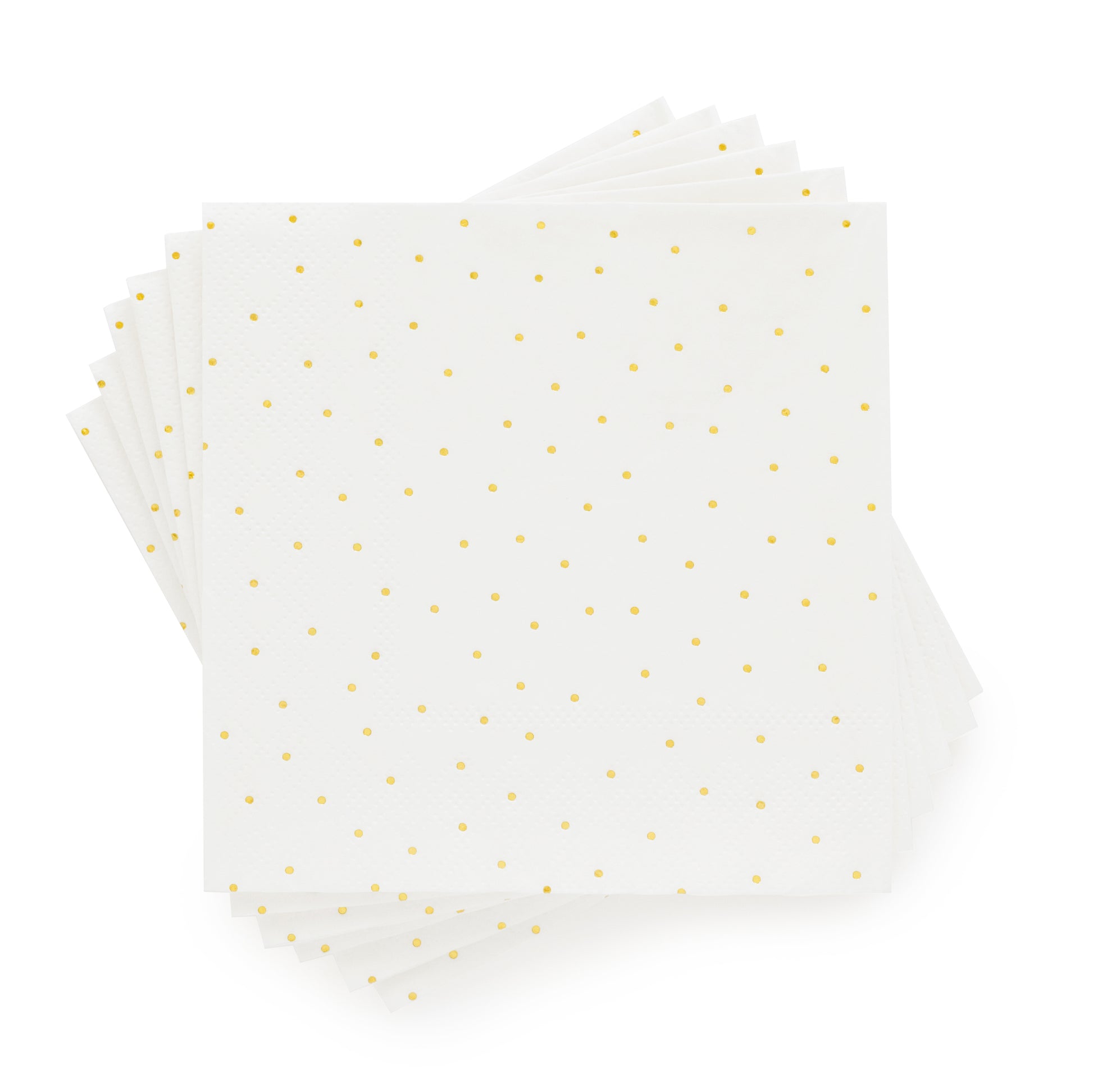White and gold dot cocktail napkins