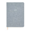tailored chambray journal with white foil monogram