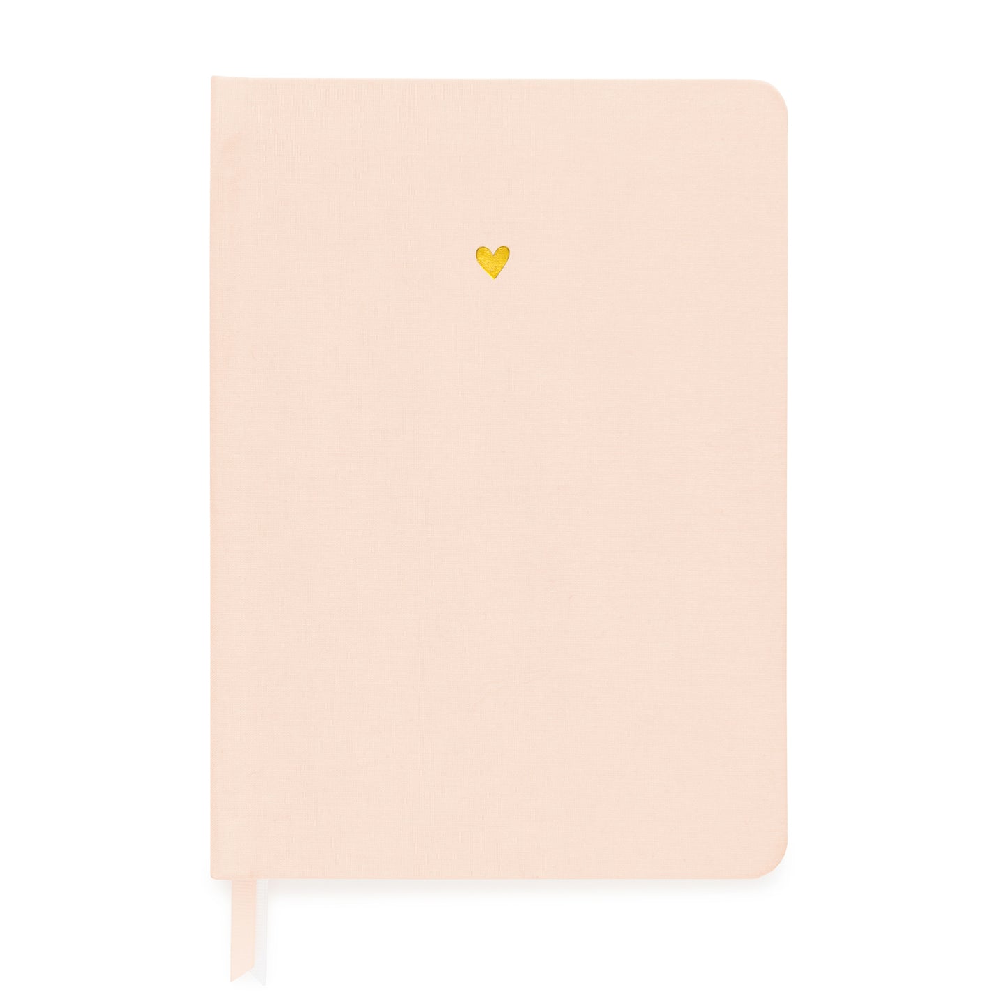 Pale pink journal with gold heart stamped