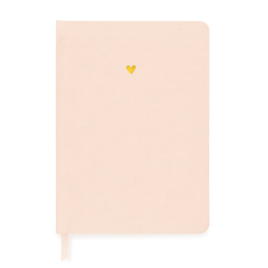 Pale pink journal with gold heart stamped