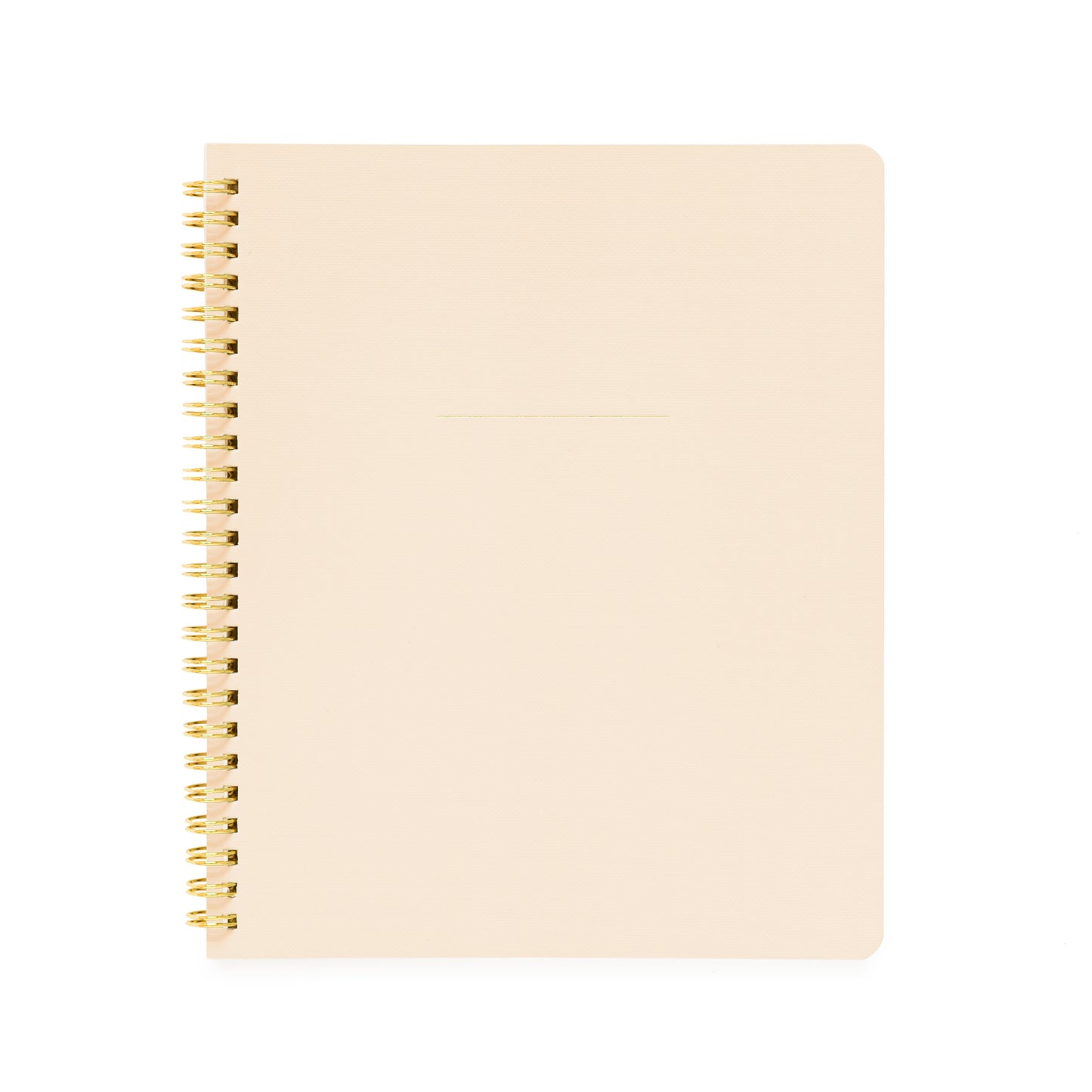 Pale pink spiral notebook with gold coil spiral