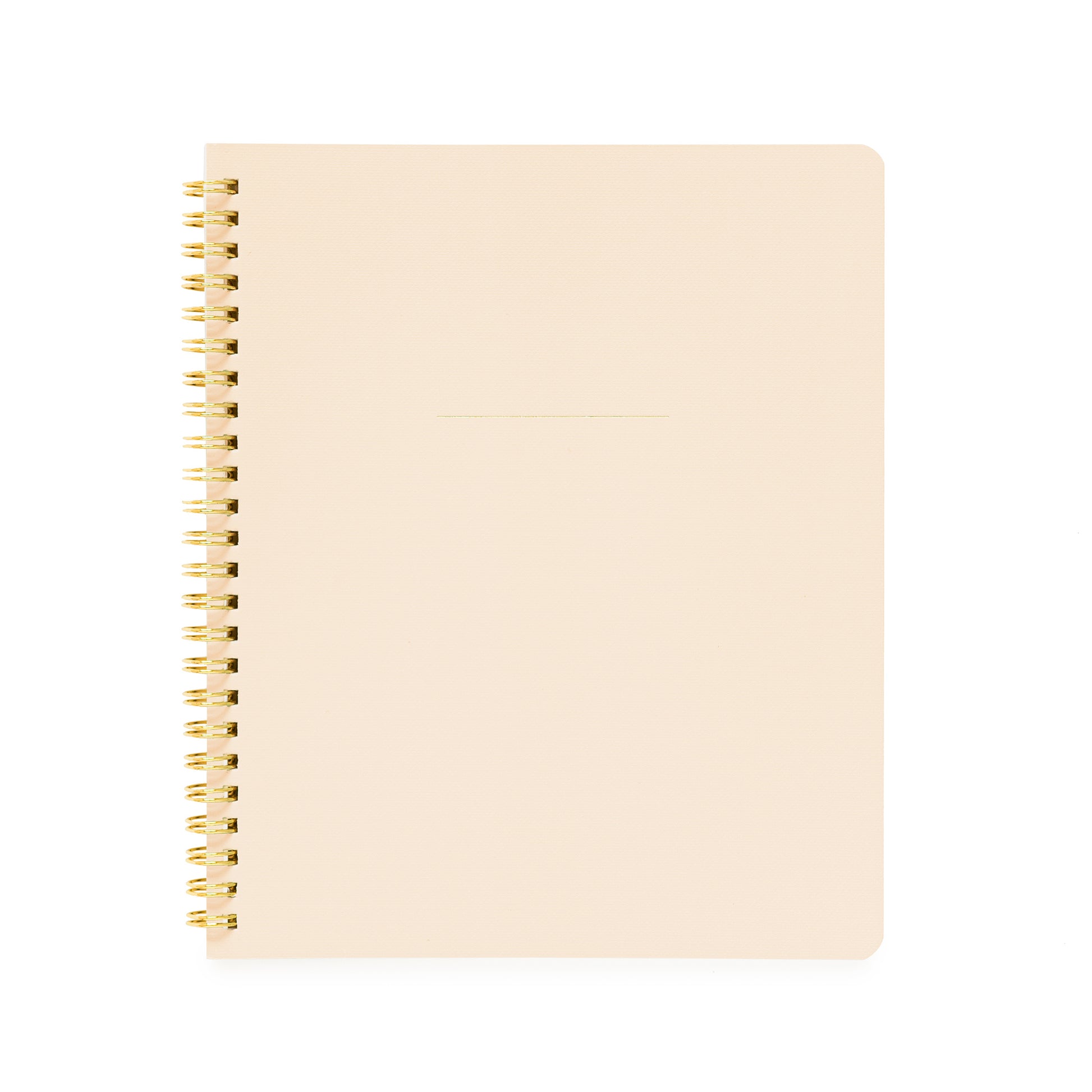 Pale pink spiral notebook with gold coil spiral