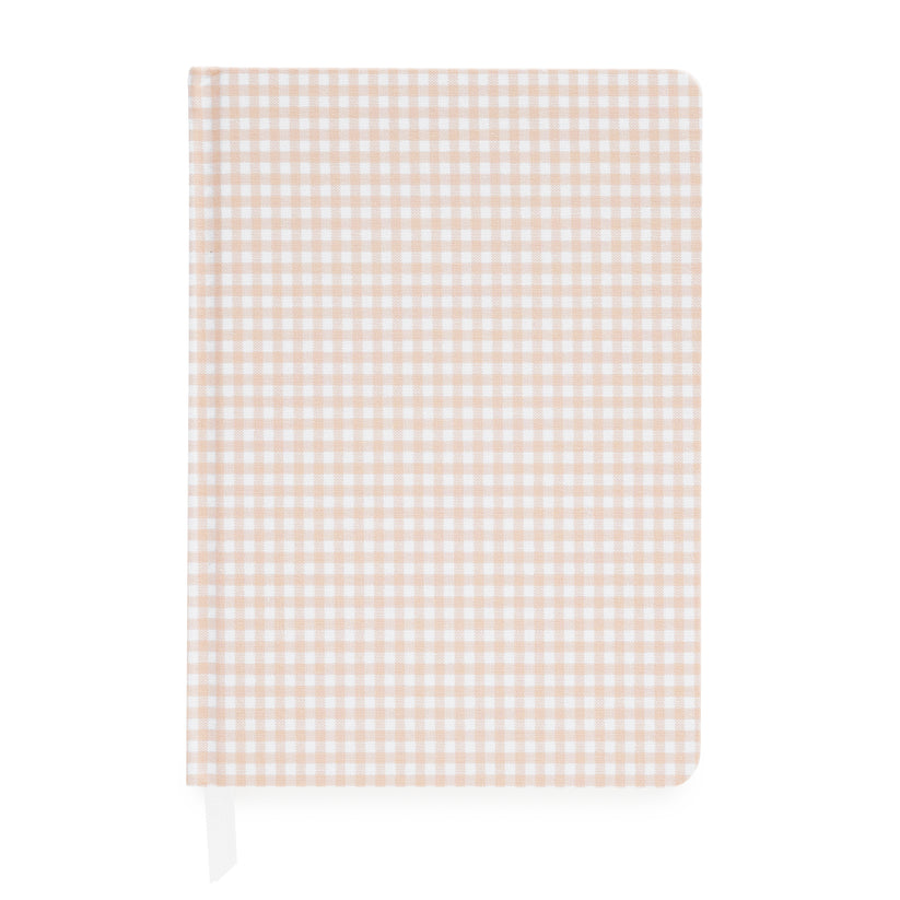 Pink Gingham Tailored Journal — aesthetic soft cover journal for daily writing and gratitude