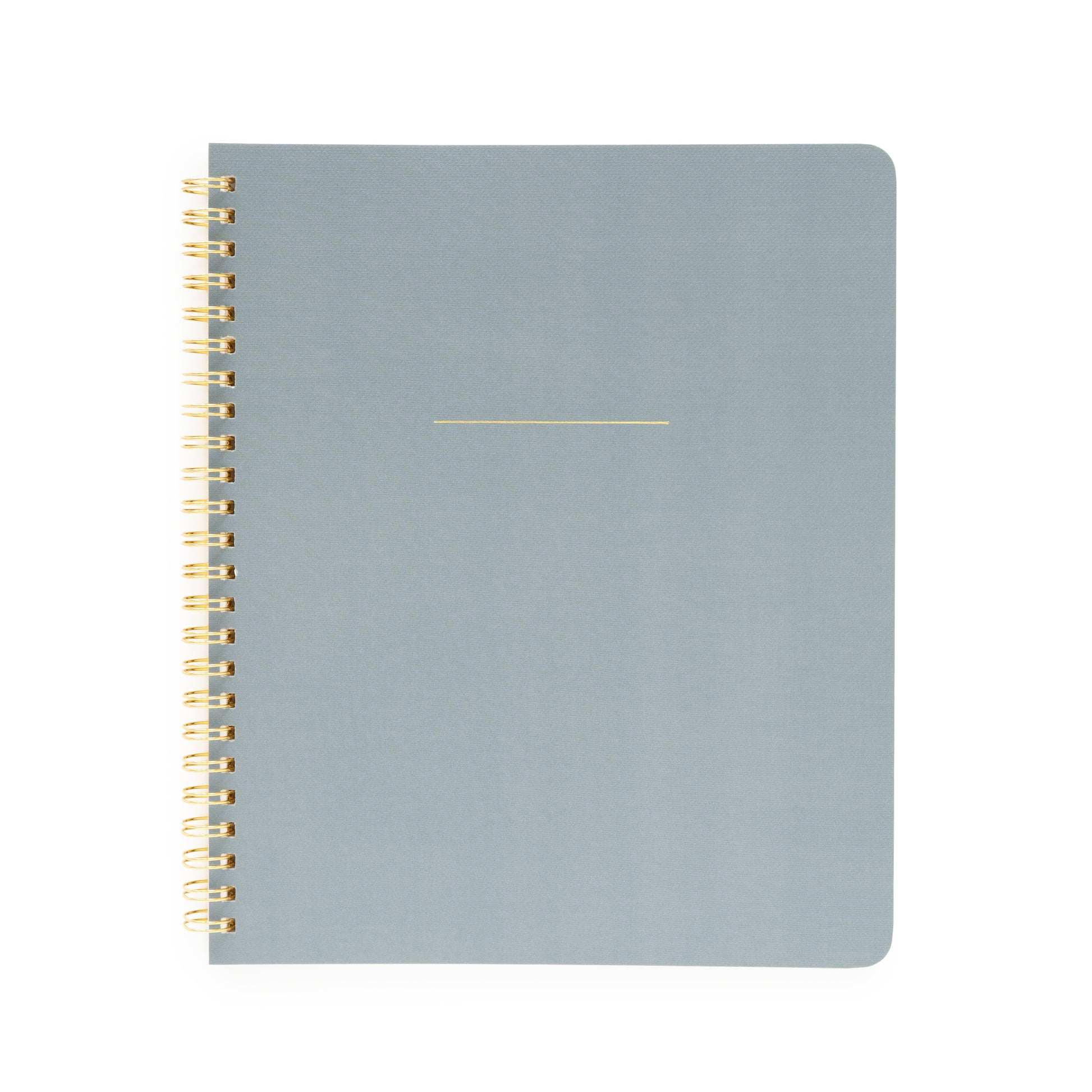 Dusty blue spiral notebook with gold foil