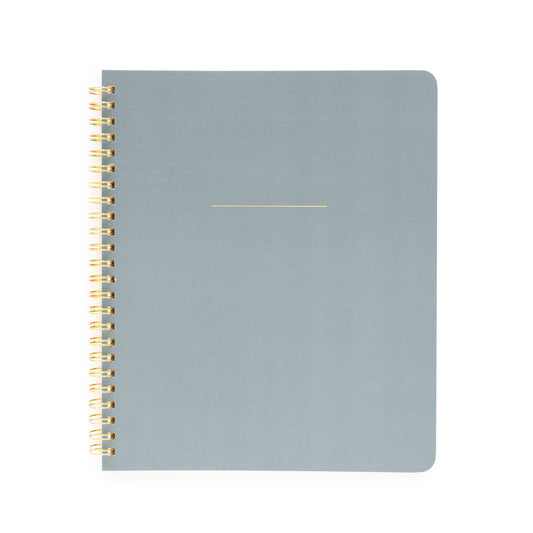 Dusty blue spiral notebook with gold foil
