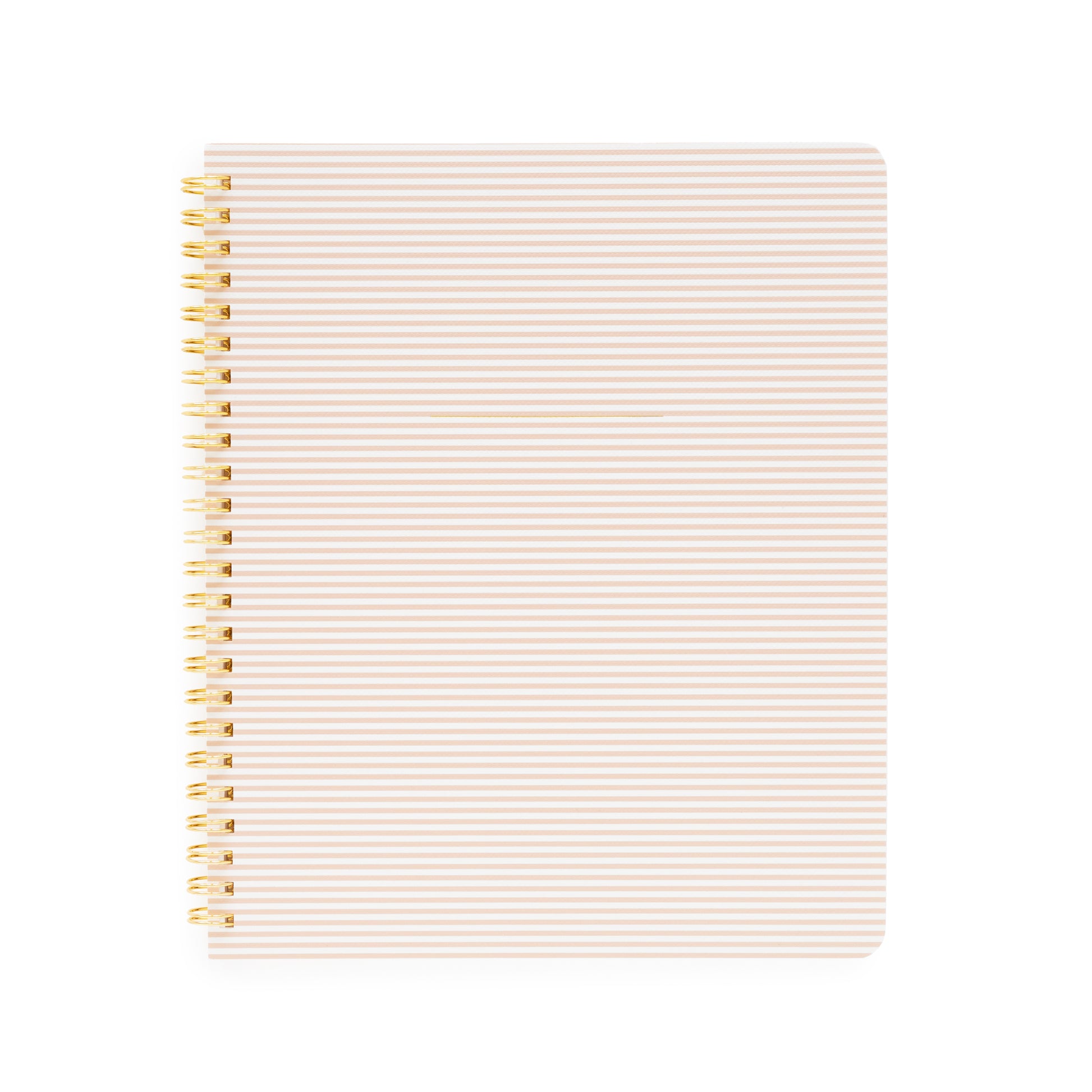 Blush rose stripe spiral notebook with gold coil